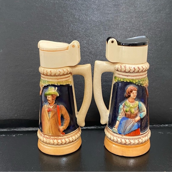 Vintage West Germany Porcelain Beer Stein Salt & Pepper Shakers - Picture 7 of 14